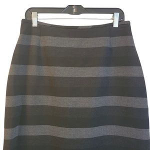 Tahari ASL Gray and Black Striped A-Line Skirt
Size 12